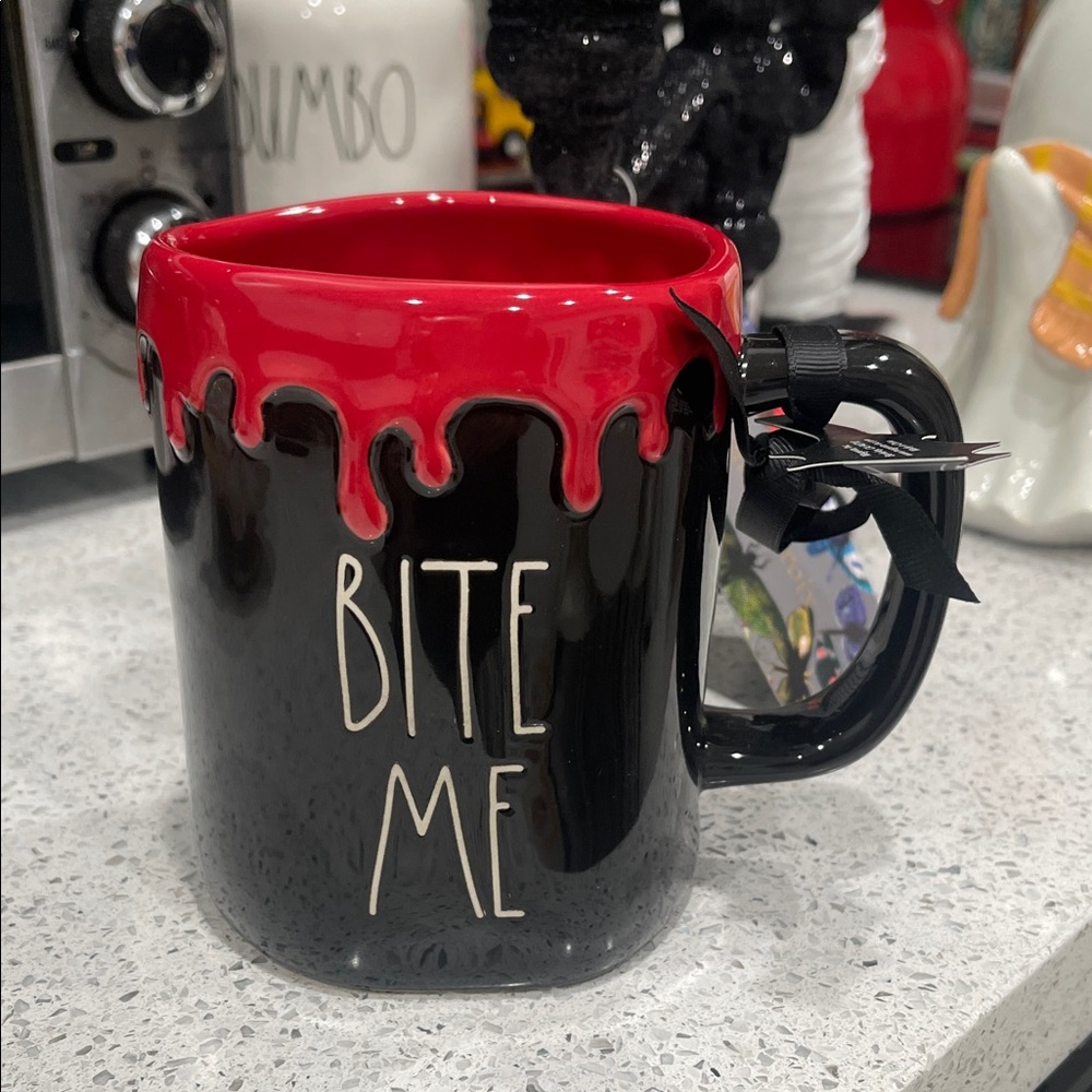 Rae Dunn  Black and Red "Bite Me" Ceramic MUG